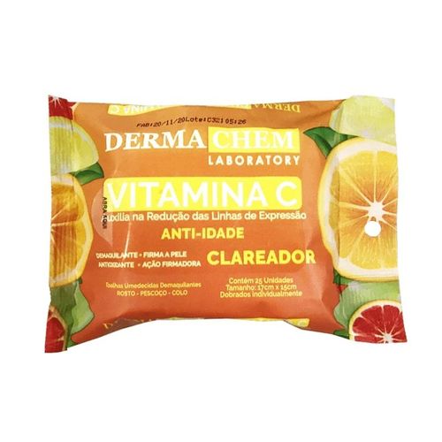 Lenços Demaquilantes - Vitamina C - Dermachem VENC. 11/22
