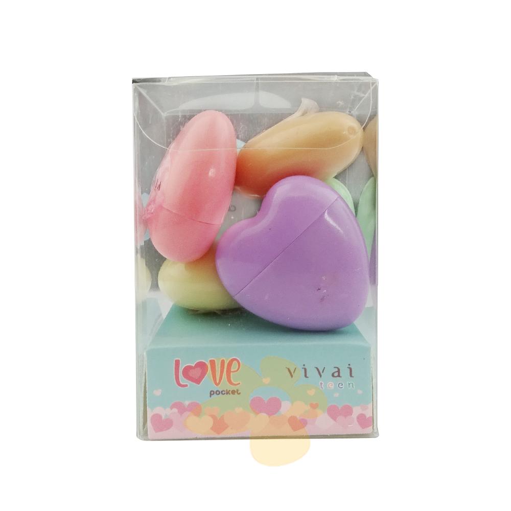 Batom Love Pocket Mini Corações Teen Vivai Kit com 6 unidades - J
