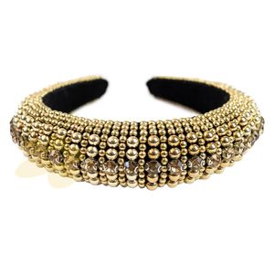 Tiara para cabelos com pérolas douradas - Importada