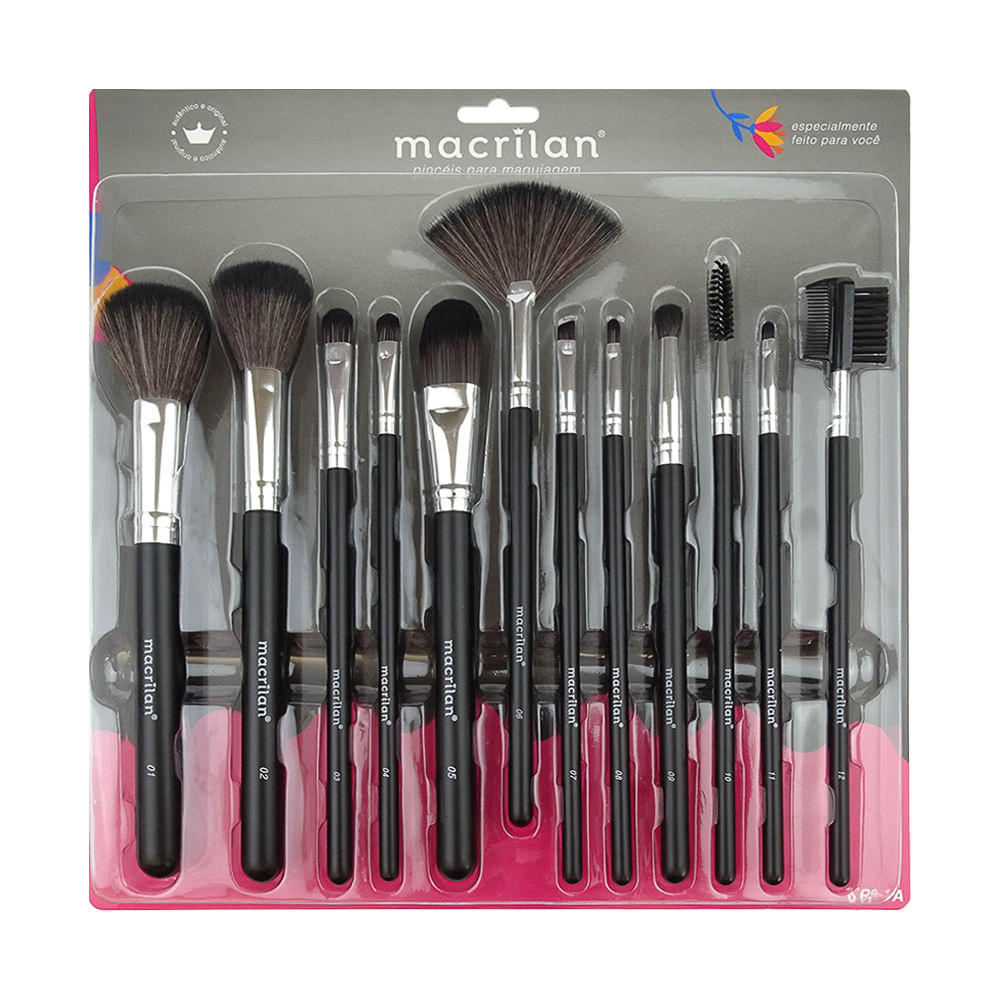 KP9-1A Kit com 12 Pincéis | Macrilan - Florenza