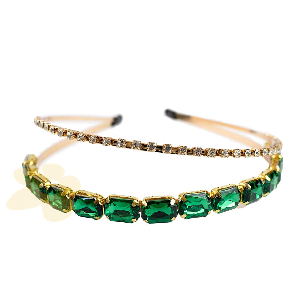 Tiara dupla de pedras | Importado - Florenza