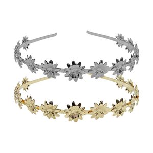 Tiara para cabelos - margaridas em metal - Importada