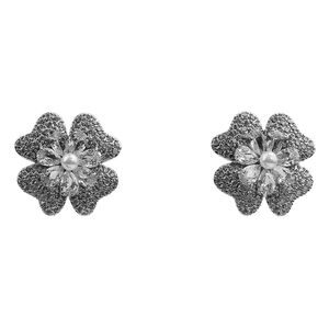 0301-2 - Brinco flor com zircônia - Importado